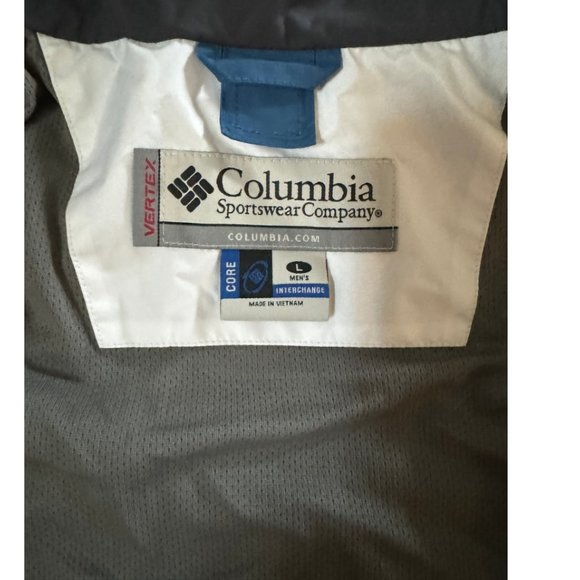 Columbia Silver/Blue/Grey Omnishield Vertex Jacket with Optional Hood - Mens L - Picture 6 of 16